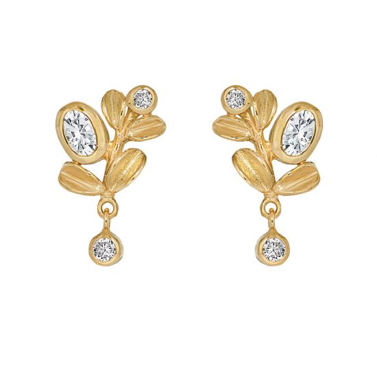 RABINOVICH 77605342 GOUD OP ZILVER OORKNOPPEN MET WITTE TOPAAS GLOWING LEAVES RABINOVICH 77605342 GOUD OP ZILVER OORKNOPPEN MET WITTE TOPAAS GLOWING LEAVES
