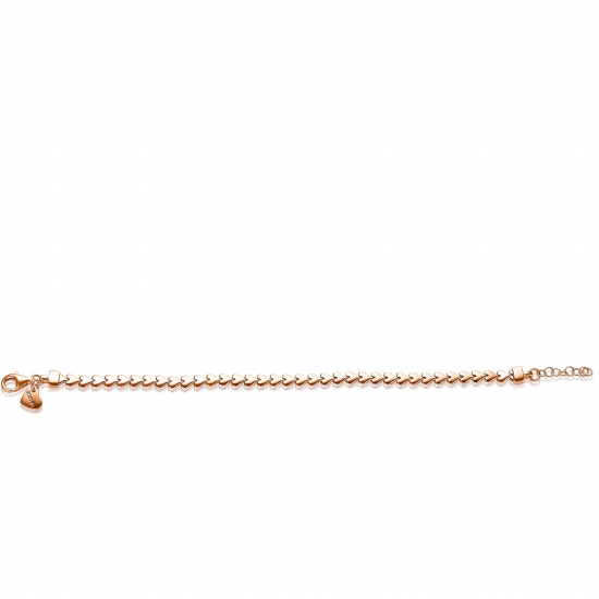 ZINZI ZIA1798R ZILVER ROSÉ VERGULD ARMBAND HARTJES
