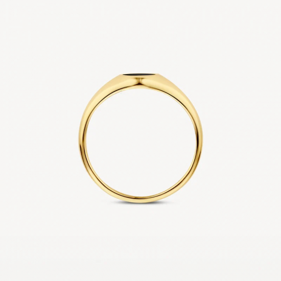 BLUSH 1219YON GEELGOUDEN ZEGELRING MET ONYX BLUSH 1219YON GEELGOUDEN ZEGELRING MET ONYX