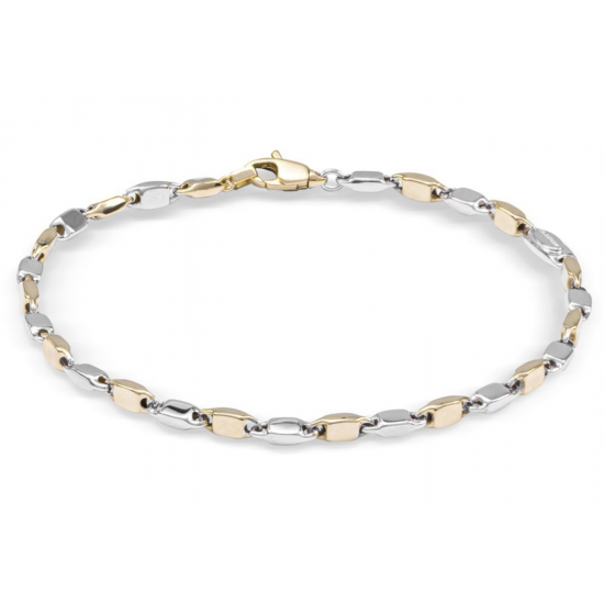 MONZARIO 1182-A BIC 14K. GOUDEN ARMBAND BICOLOR FANTASIE SCHAKEL MONZARIO 1182-A BIC 14K. GOUDEN ARMBAND BICOLOR FANTASIE SCHAKEL