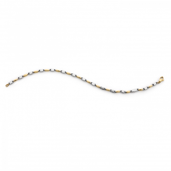 MONZARIO 1182-A BIC 14K. GOUDEN ARMBAND BICOLOR FANTASIE SCHAKEL MONZARIO 1182-A BIC 14K. GOUDEN ARMBAND BICOLOR FANTASIE SCHAKEL