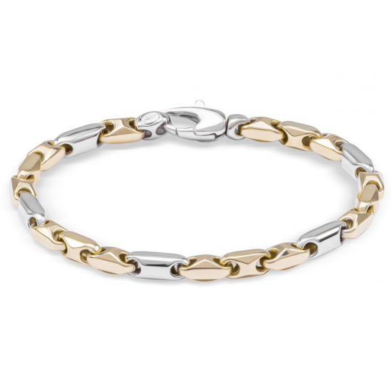 MONZARIO 596-A BIC 14K. GOUDEN ARMBAND BICOLOR FANTASIE SCHAKEL