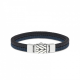 SILK 157BBU ZILVER/LEER ARMBAND BLAUW/ZWART CHEVRON SILK 157BBU ZILVER/LEER ARMBAND BLAUW/ZWART CHEVRON