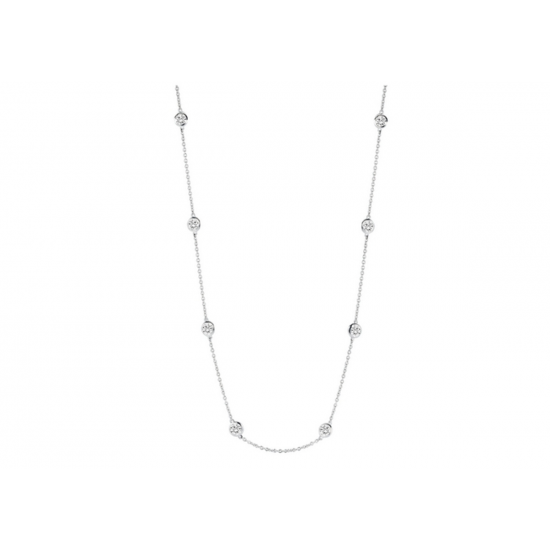 MOMENTS 61260AW ZILVEREN COLLIER ZIRKONIA GERHODINEERD