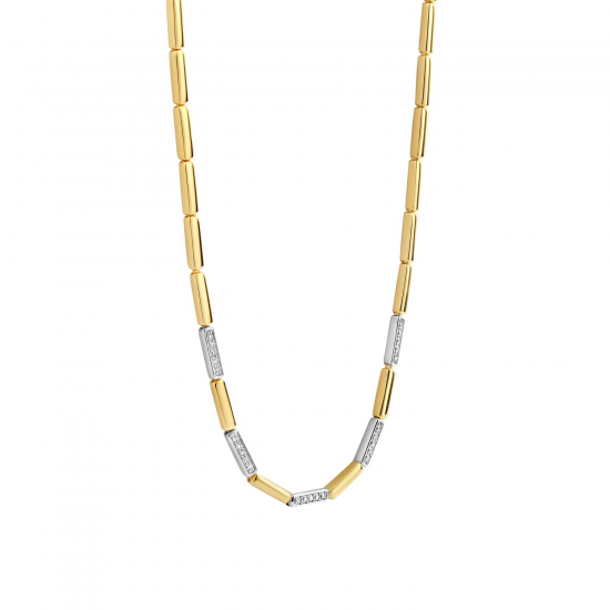 TI SENTO 3997ZY ZILVER VERGULD COLLIER MET ZIRKONIA