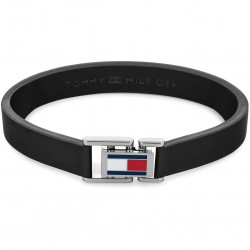 TOMMY HILFIGER JEWELS TJ2790429 STAAL/LEER ARMBAND RECYCL
