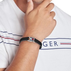TOMMY HILFIGER JEWELS TJ2790429 STAAL/LEER ARMBAND RECYCL