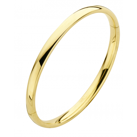 FJORY 40-A355606 14 KARAAT GOUDEN BANGLE MET ZILVEREN KERN BOL