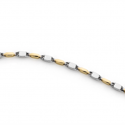 MONZARIO 1182-C BIC 14K. GOUDEN COLLIER  BICOLOR FANTASIE SCHAKEL