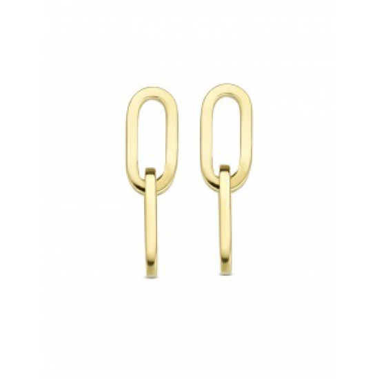 FJORY 40-25-OCFE011 14 KARAAT GOUDEN OORHANGERS MET ZILVEREN KERN CLOSED FOREVER