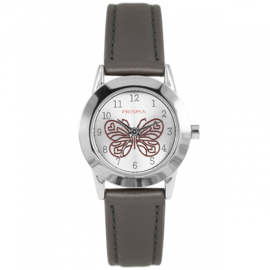 PRISMA CW.186 KINDERHORLOGE BUTTERFLY COOL GRIJS PRISMA CW.186 KINDERHORLOGE BUTTERFLY COOL GRIJS