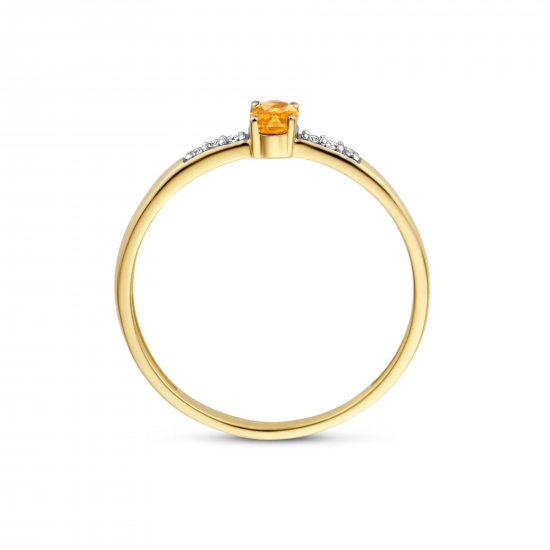 BLUSH 1637YDC GEELGOUDEN RING MET CITRIEN EN DIAMANT