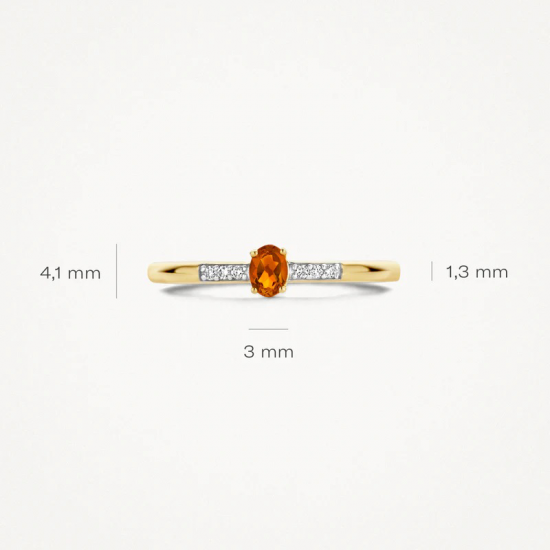 BLUSH 1637YDC GEELGOUDEN RING MET CITRIEN EN DIAMANT