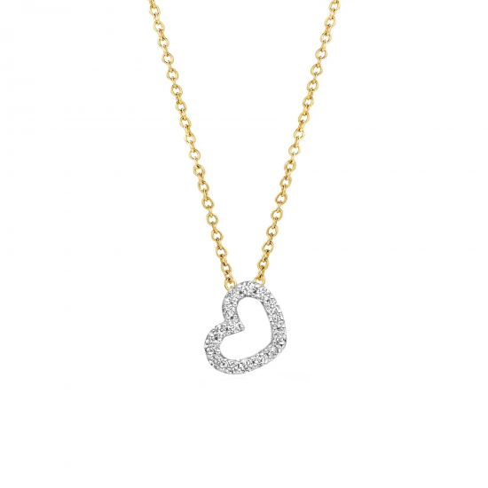 BLUSH 3608YDI GEELGOUDEN COLLIER MET HARTJE DIAMANT