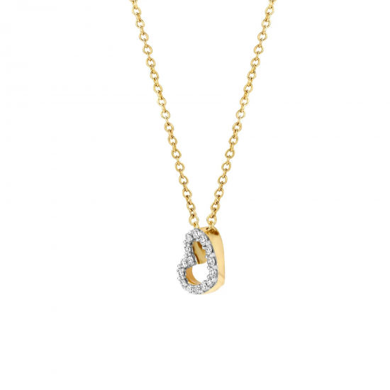 BLUSH 3608YDI GEELGOUDEN COLLIER MET HARTJE DIAMANT