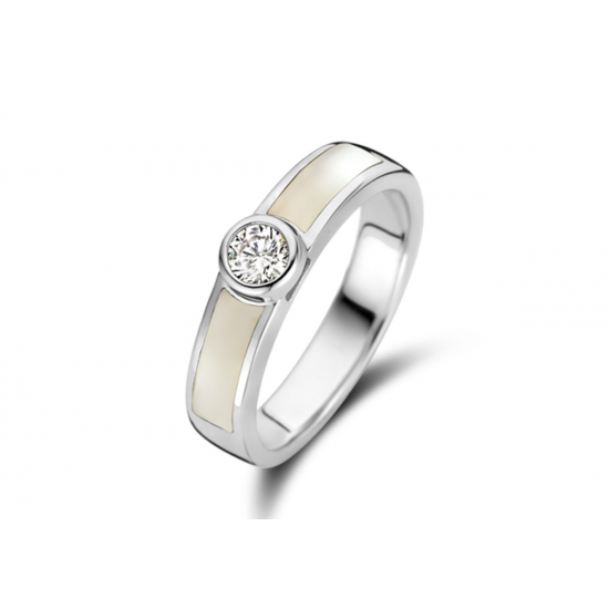 MOMENTS 15152AW ZILVEREN RING EMAILLE ZIRKONIA MOMENTS 15152AW ZILVEREN RING EMAILLE ZIRKONIA