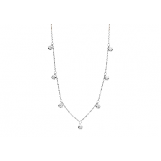 MOMENTS 33859AW ZILVEREN COLLIER GERHODINEERD ZIRKONIA