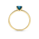 BLUSH 1638YDL GEELGOUDEN RING MET BLAUWE TOPAAS EN DIAMANT