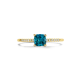 BLUSH 1638YDL GEELGOUDEN RING MET BLAUWE TOPAAS EN DIAMANT