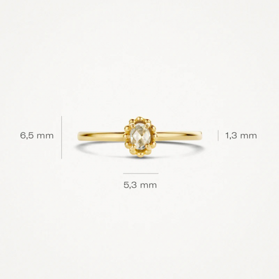 BLUSH 1227YWT GEELGOUDEN RING WITTE TOPAAS