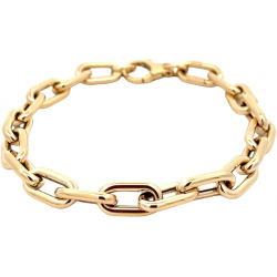 MONZARIO 1537-A GEEL 14K. GEELGOUDEN ARMBAND PAPERCLIPSCHAKEL