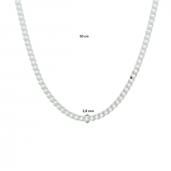 HUISCOLLECTIE 1021716 ZILVEREN COLLIER GOURMET 50 CM.