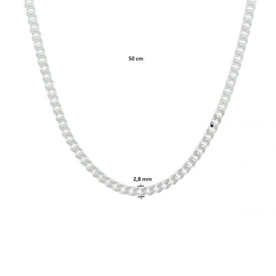 HUISCOLLECTIE 1021716 ZILVEREN COLLIER GOURMET 50 CM.