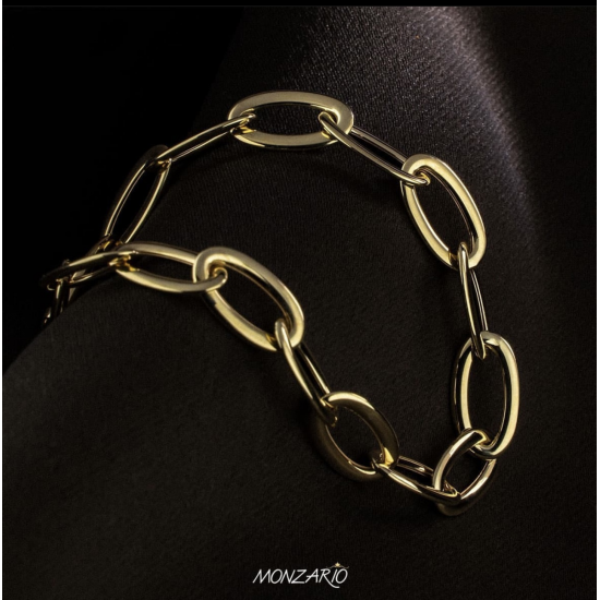 MONZARIO 858-C GEEL 14K. GEELGOUDEN COLLIER OVALE SCHAKELS MONZARIO 858-C GEEL 14K. GEELGOUDEN COLLIER OVALE SCHAKELS