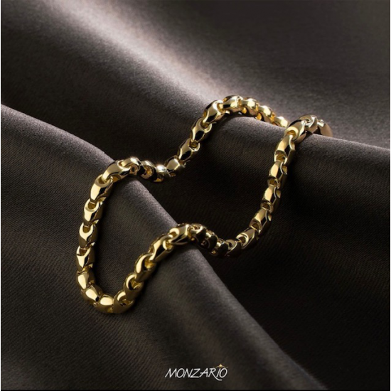 MONZARIO 838-C GEEL 14K. GEELGOUDEN COLLIER FANTASIESCHAKEL MONZARIO 838-C GEEL 14K. GEELGOUDEN COLLIER FANTASIESCHAKEL