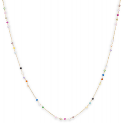 MONZARIO 1472-C-MULTICOLOR GEEL 14K. GEELGOUDEN COLLIER MULTI COLOR