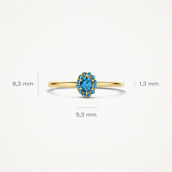 BLUSH 1226YLB GEELGOUDEN RING LONDON BLUE TOPAAS