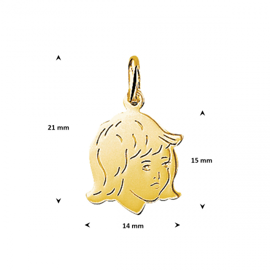 HUISCOLLECTIE 4005853 GOUDEN HANGER MEISJESHOOFDJE