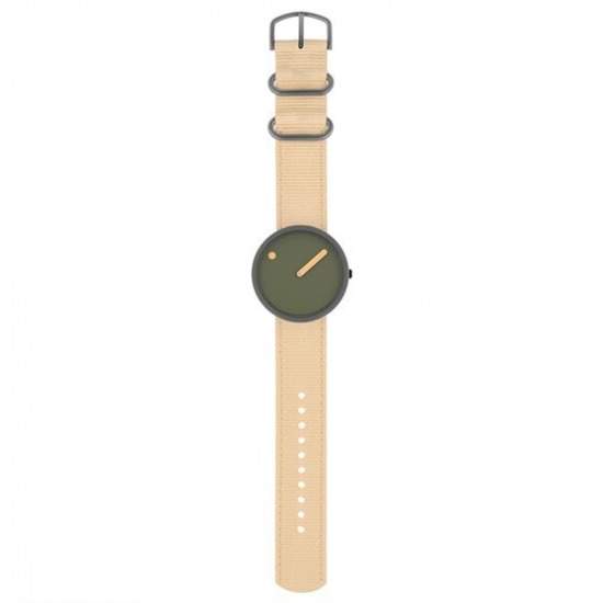 PICTO PTR44012-R012 KUNSTSTOF HORLOGE MET BEIGE KUNSTSTOF BAND OCEAN GHOST NET