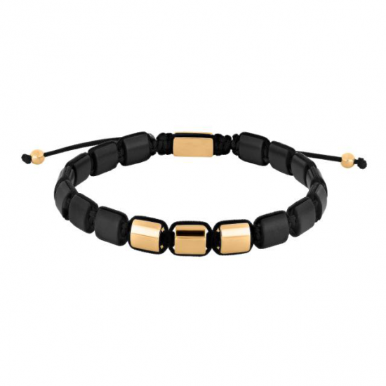 SON OF NOA 80890182823 STALEN ARMBAND VERGULD/ZWART