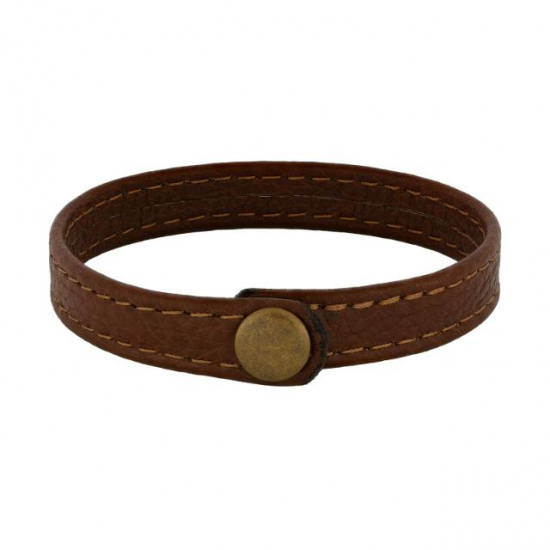 SON OF NOA 80410029219 LEREN ARMBAND MET STALEN DRUKSLUITING