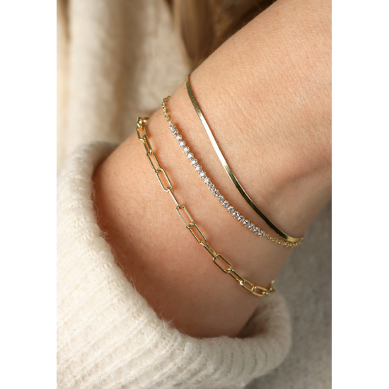 ZINZI ZIA2360 ZILVEREN ARMBAND VERGULD PLATTE SLANG ZINZI ZIA2360 ZILVEREN ARMBAND VERGULD PLATTE SLANG