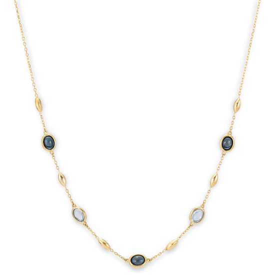 MONZARIO 1461-C GEEL 14K. GEELGOUDEN COLLIER LONDON BLUE TOPAAS-SAFFIER MONZARIO 1461-C GEEL 14K. GEELGOUDEN COLLIER LONDON BLUE TOPAAS-SAFFIER