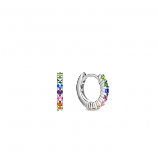 TI SENTO 7906MC ZILVEREN OORRINGEN MULTICOLOR ZIRKONIA