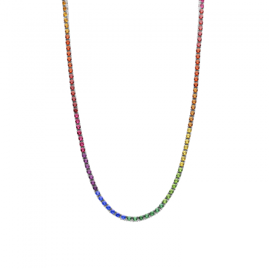 TI SENTO 3992MC ZILVEREN COLLIER MULTICOLOR ZIRKONIA