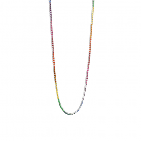 TI SENTO 3992MC ZILVEREN COLLIER MULTICOLOR ZIRKONIA