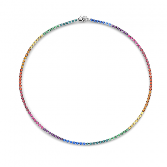 TI SENTO 3992MC ZILVEREN COLLIER MULTICOLOR ZIRKONIA