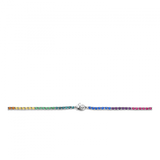 TI SENTO 3992MC ZILVEREN COLLIER MULTICOLOR ZIRKONIA