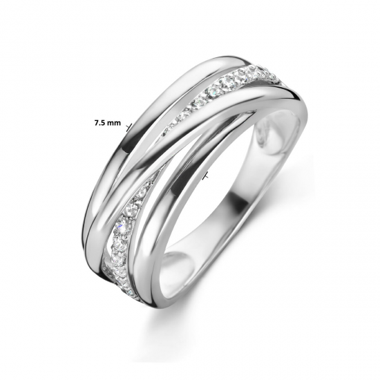 HUISCOLLECTIE 1334976 ZILVEREN DAMESRING MET ZIRKONIA