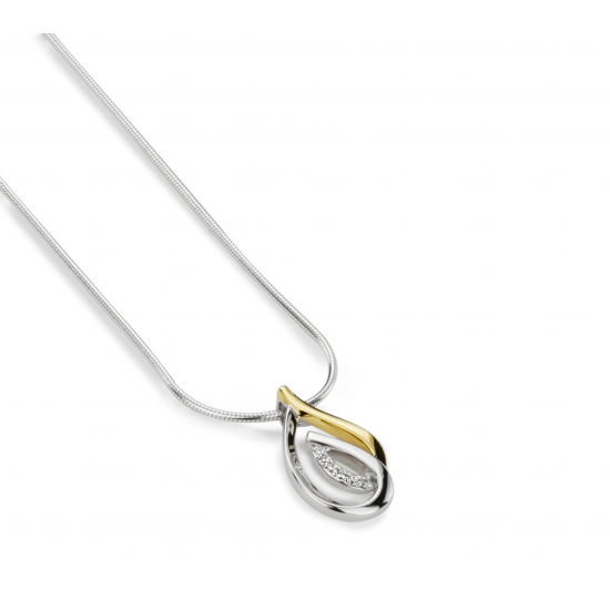 GALA DESIGN J0097 ZILVEREN COLLIER MET BICOLOR ZILVER VERGULDE HANGER BARBADOS GALA DESIGN J0097 ZILVEREN COLLIER MET BICOLOR ZILVER VERGULDE HANGER BARBADOS
