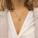 RABINOVICH 79602308 GOUD OP ZILVER CHOKER MET CHALCEDOON EN ZIRKONIA VITALITY