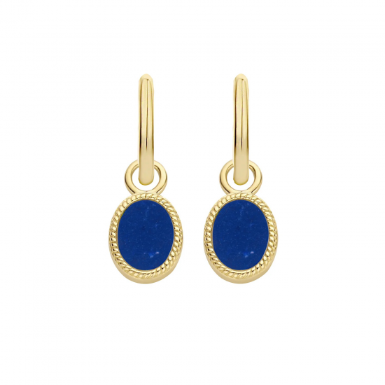 BLUSH 9078YLA GEELGOUDEN OORBEDELS MET LAPIS LAZULI