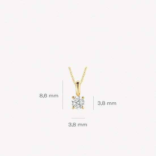 BLUSH 6092YZI GEELGOUDEN HANGER MET ZIRKONIA BLUSH 6092YZI GEELGOUDEN HANGER MET ZIRKONIA