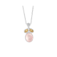 RABINOVICH 79502020 ZILVEREN COLLIER MET ROZENKWARTS, CITRIEN EN ZIRKONIA PRISM