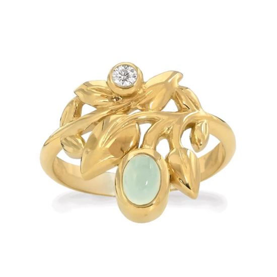 RABINOVICH 79603308 VERGULD ZILVEREN RING MET CHALCEDOON EN ZIRKONIA VITALITY