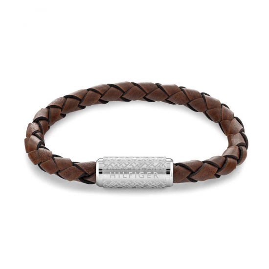 TOMMY HILFIGER JEWELS TJ2790482 ARMBAND BRUIN LEER EXPLODED BRAID